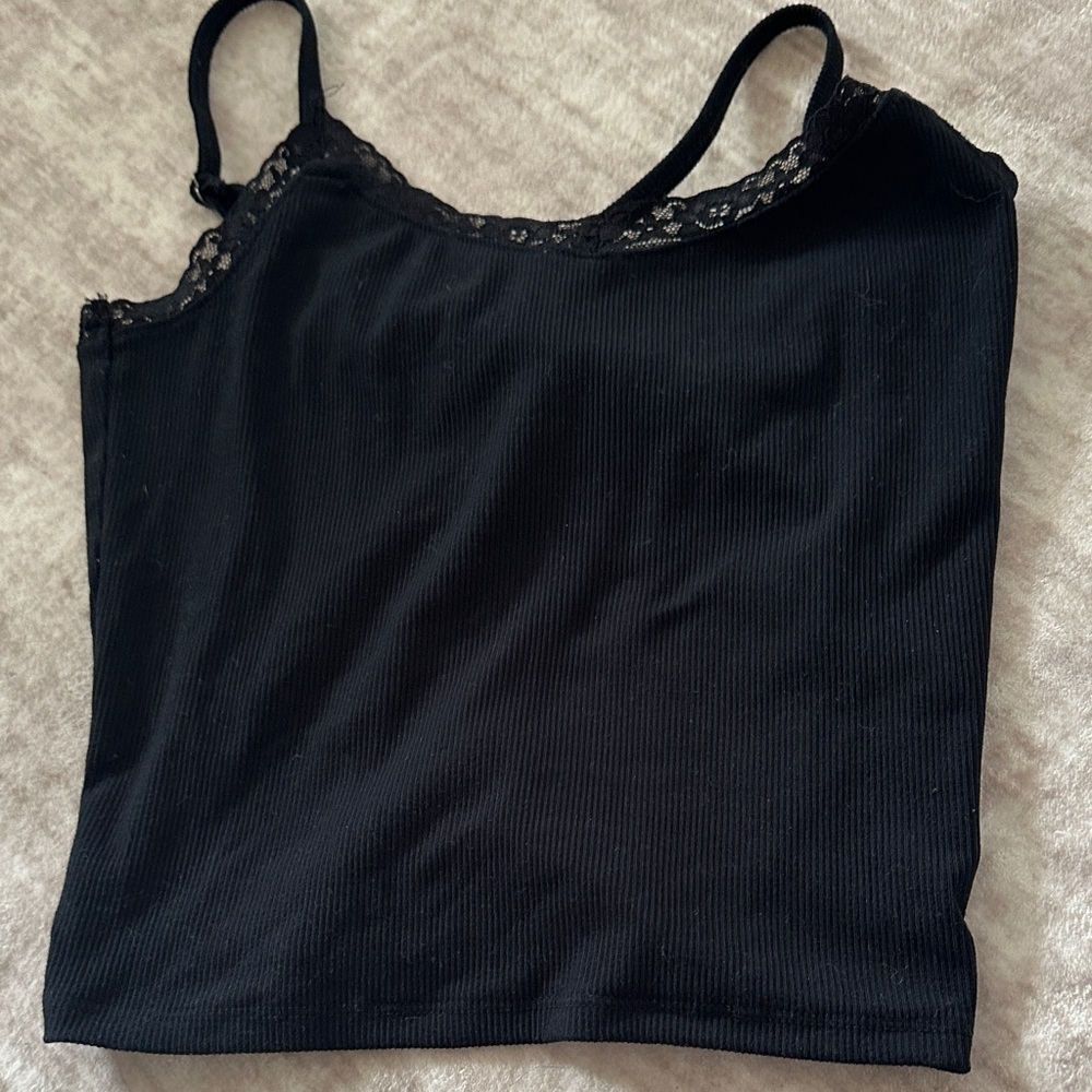 Hollister Black Lace Detail Top